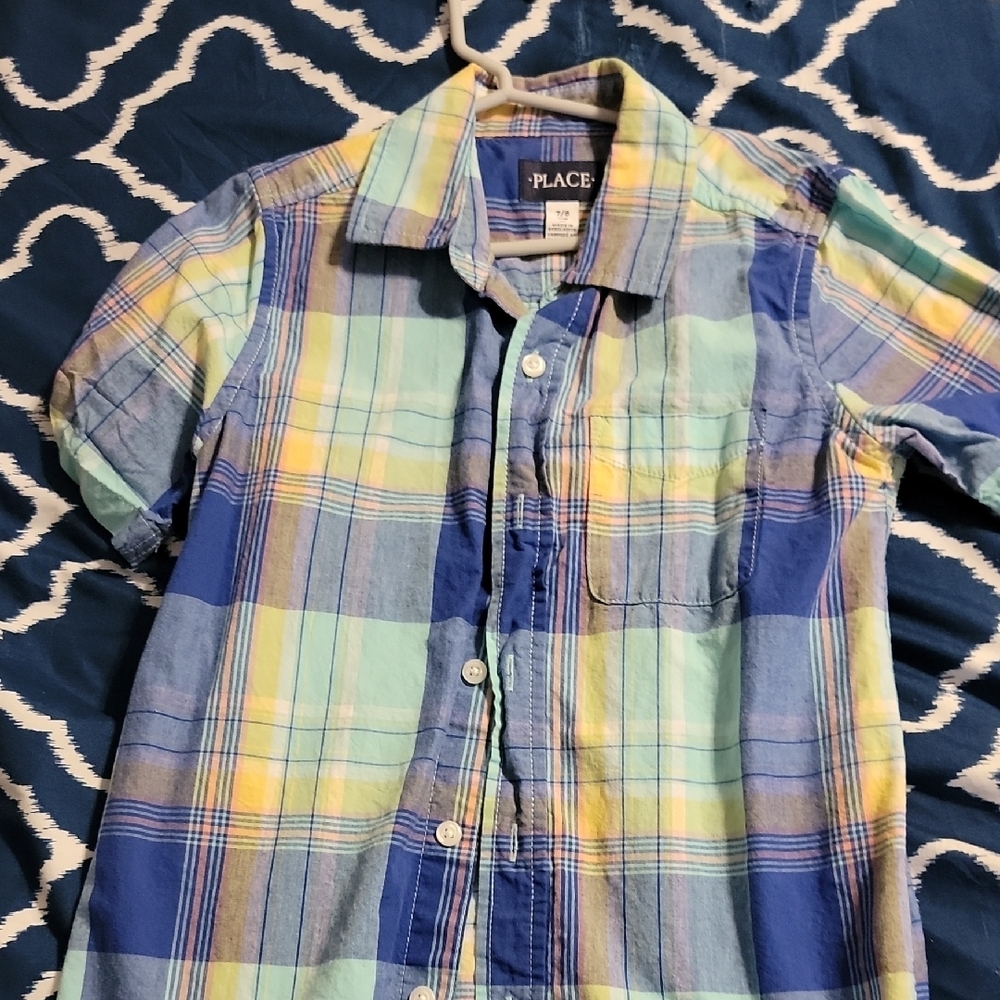 The Children's Place Multicolor Plaid Button-Down Shirt - Picture 1 of 2
